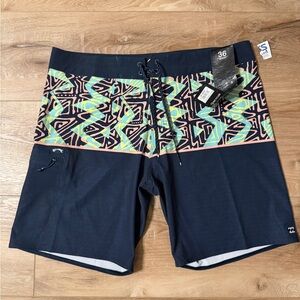 Billabong Navy and Multicolor Men's Swim Shorts
